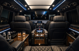 Mercedes Vito VIP araç içi geniş koltuklar ve ambiyans aydınlatma